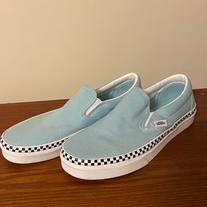 Vans light blue slip on shoes